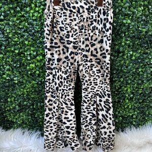 Leopard animal Print Kids Flared Bottoms nwt